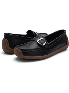 Women's Black Loafers Slip-Ons Cute Casual Dress Walking Comfort Flats Shoes